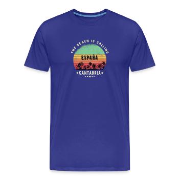 Kantabrien Spanien Palmen Design - Männer Premium Bio T-Shirt - Königsblau - Vorne - Damien (186cm)