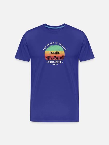 Cantabria Spain palm design - Men's Premium Organic T-Shirt - royal blue