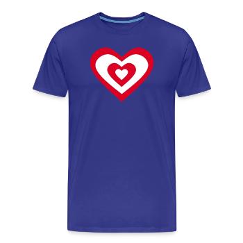 coeur rouge coeur rouge coeur rouge cadeau - T-shirt bio Premium Homme - bleu roi - Devant - Damien (186cm)