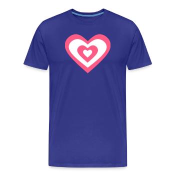 Rosa Herz, Valentinstag Geschenk - Männer Premium Bio T-Shirt - Königsblau - Vorne - Damien (186cm)