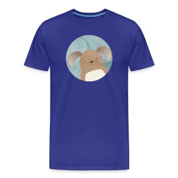 cute rabbit with floppy ears in watercolor patch - Men's Premium Organic T-Shirt - royal blue - Front - Damien (186cm)