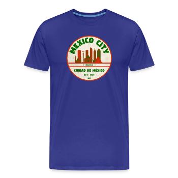 Vintage-Siegel Mexiko-Stadt Skyline - Männer Premium Bio T-Shirt - Königsblau - Vorne - Damien (186cm)