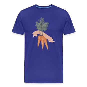 Three carrots in a bunch with blank banner - Men's Premium Organic T-Shirt - royal blue - Front - Damien (186cm)