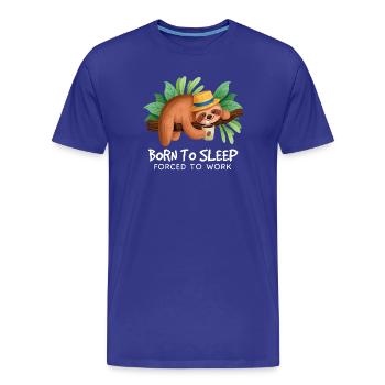 Sleeper on a branch: Born to sleep - Men's Premium Organic T-Shirt - royal blue - Front - Damien (186cm)