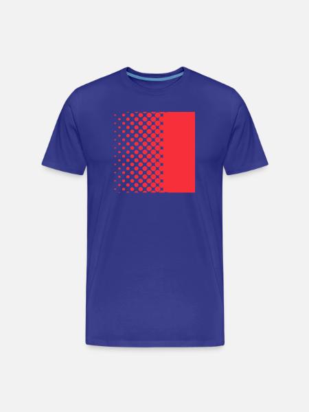Halftone Gradient Rotes Panel - Männer Premium Bio T-Shirt - Königsblau