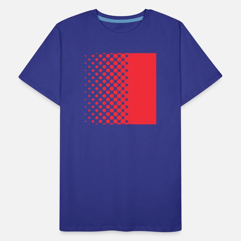 Halftone Gradient Rotes Panel Männer Premium Bio T-Shirt