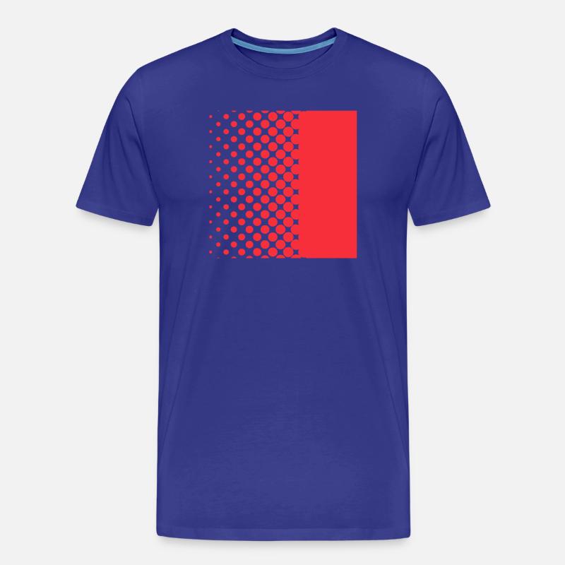 Halftone Gradient Rotes Panel - Männer Premium Bio T-Shirt - Königsblau