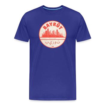 Beirut Skyline Round Logo Red - Men's Premium Organic T-Shirt - royal blue - Front - Damien (186cm)