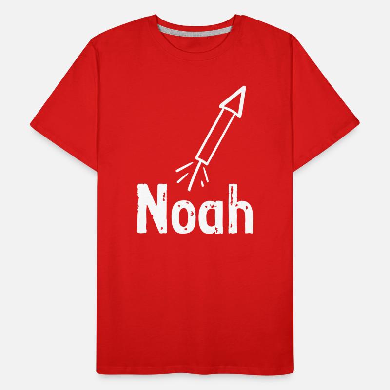 NOAH lettering with rocket VECTOR Men's Premium Organic T-Shirt