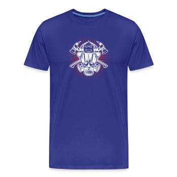 Feuerwehrhelm Brandschutz Feuerwehr Lebensretter - Männer Premium Bio T-Shirt - Königsblau - Vorne - Damien (186cm)