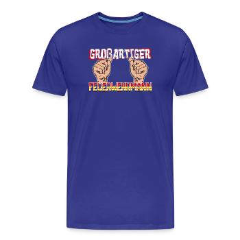 Feuerwehrmann Lebensretter Feuerwehr Statement - Männer Premium Bio T-Shirt - Königsblau - Vorne - Damien (186cm)