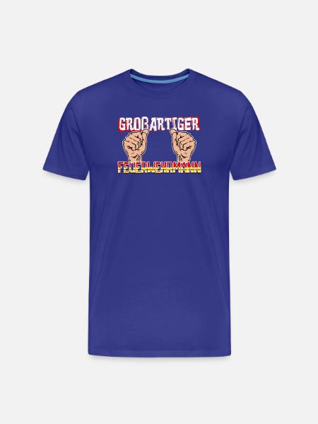 Feuerwehrmann Lebensretter Feuerwehr Statement - Männer Premium Bio T-Shirt - Königsblau