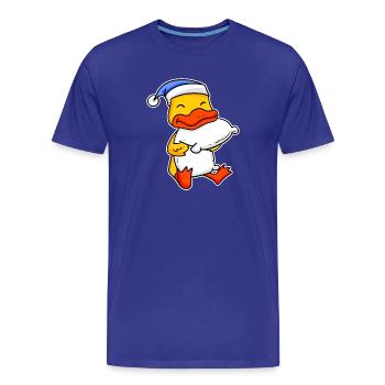 Canard avec oreiller et bonnet de couchage - T-shirt bio Premium Homme - bleu roi - Devant - Damien (186cm)