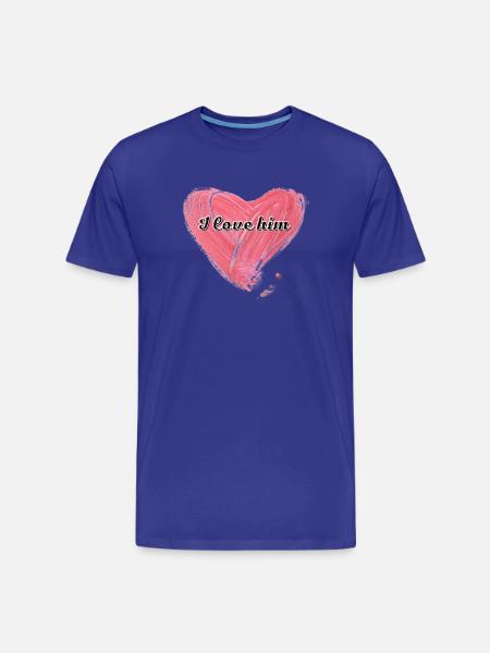 Je l’aime | L’amour | Saint-Valentin - T-shirt bio Premium Homme - bleu roi