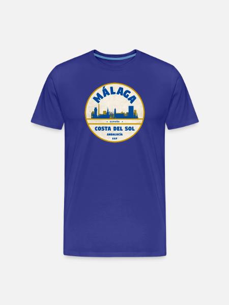 Malaga Skyline Coastal Flair - Men's Premium Organic T-Shirt - royal blue