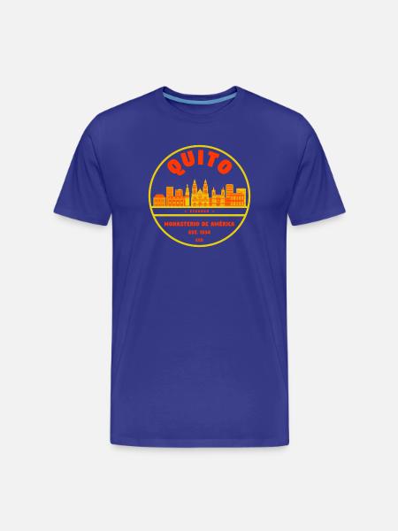 Quito Skyline Badge Monasterio América - Men's Premium Organic T-Shirt - royal blue