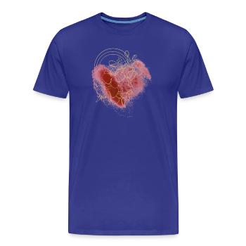 splash bunt farbe muster aufdruck comic style herz - Männer Premium Bio T-Shirt - Königsblau - Vorne - Damien (186cm)