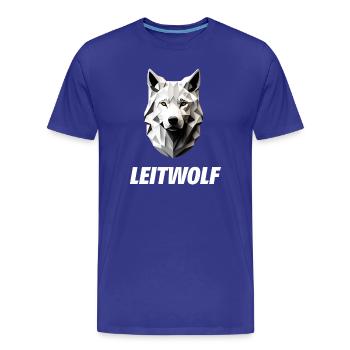 weißer Wolfskopf Leitwolf - Männer Premium Bio T-Shirt - Königsblau - Vorne - Damien (186cm)