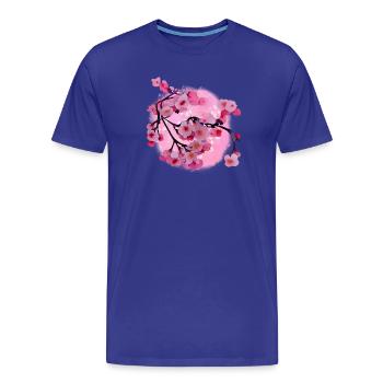 Japanische Kirschblüten Kunst - Männer Premium Bio T-Shirt - Königsblau - Vorne - Damien (186cm)