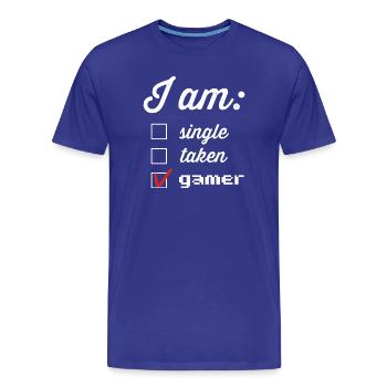 Statut du joueur : joueur pris en une seule - T-shirt bio Premium Homme - bleu roi - Devant - Damien (186cm)