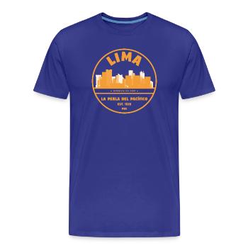 Lima Skyline – La Perla del Pacífico - T-shirt bio Premium Homme - bleu roi - Devant - Damien (186cm)