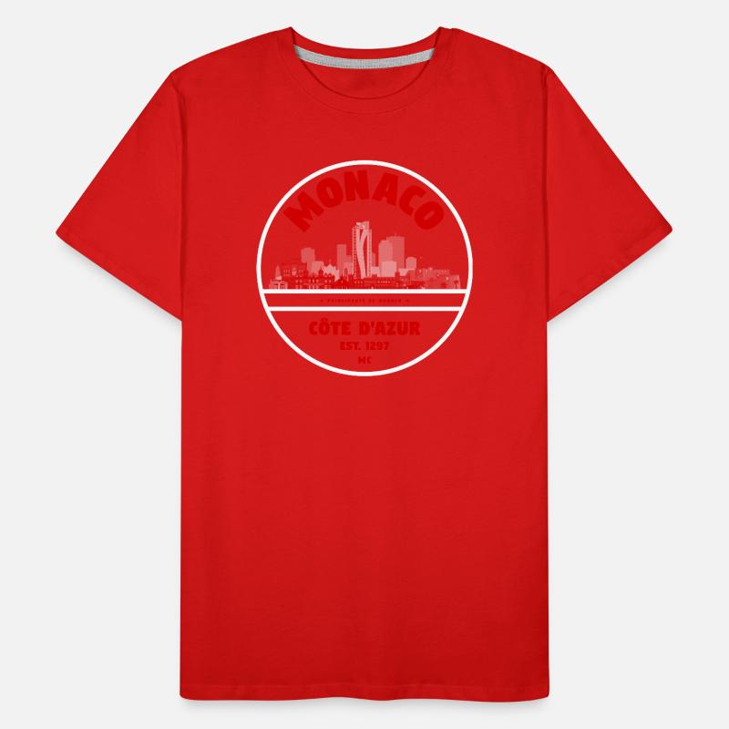 Monaco Côte d'Azur Skyline Abzeichen Männer Premium Bio T-Shirt