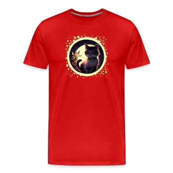 Sweet meow - Men's Premium Organic T-Shirt - red - Front - Damien (186cm)