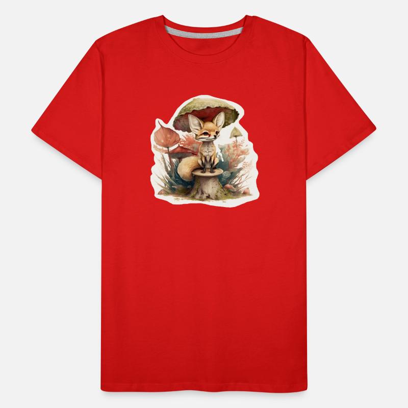 Renard du désert mignon T-shirt bio Premium Homme