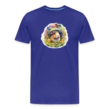 Cochons d’Inde dans une prairie fleurie - T-shirt bio Premium Homme - bleu roi - Devant - Damien (186cm)
