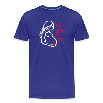 Babyglück Babybauch Schwanger Herz Schwangerschaft - Männer Premium Bio T-Shirt - Königsblau - Vorne - Damien (186cm)