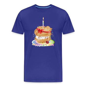 For your birthday a filled cream puff with candle - Men's Premium Organic T-Shirt - royal blue - Front - Damien (186cm)