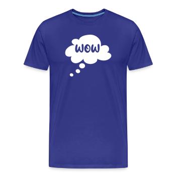 WOW Begeisterung Denkblase Sprechblase Wolke Comic - Männer Premium Bio T-Shirt - Königsblau - Vorne - Damien (186cm)