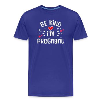 Schwanger Statement Schwangerschaft Babybauch - Männer Premium Bio T-Shirt - Königsblau - Vorne - Damien (186cm)