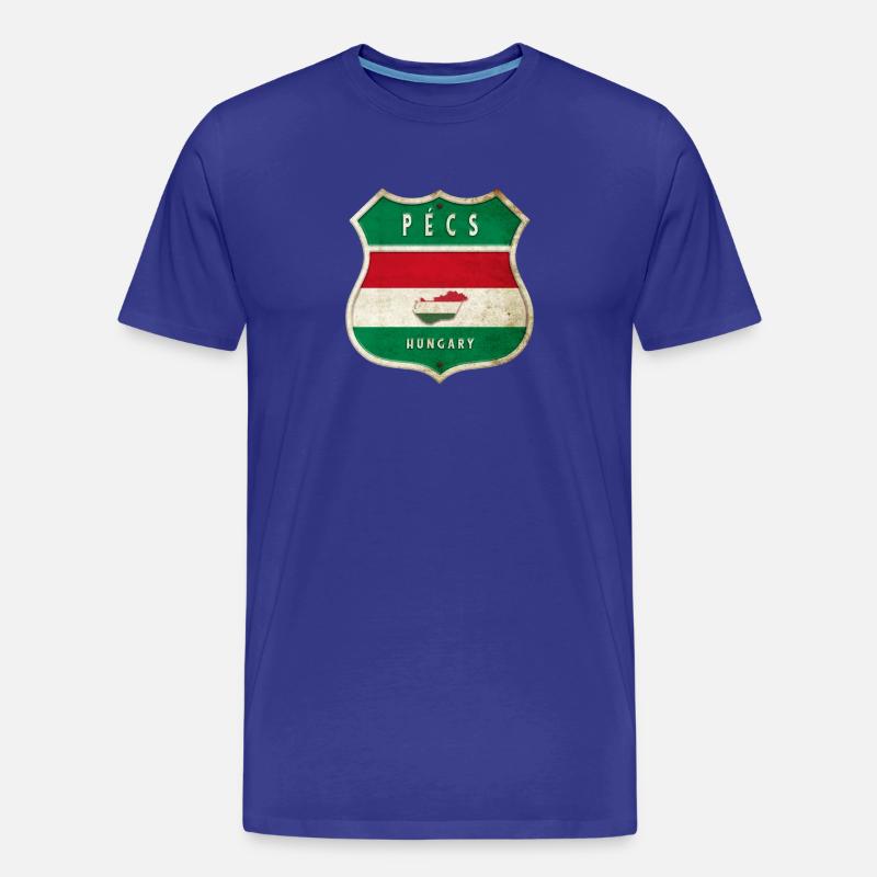 Pécs Ungarn Wappen Flaggen Design - Männer Premium Bio T-Shirt - Königsblau