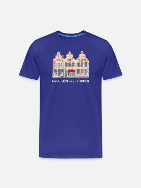 Norden, row of houses Drei Schwestern, North Sea - Men's Premium Organic T-Shirt - royal blue