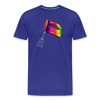 Handrührgerät in bunten Regenbogen Farben - Männer Premium Bio T-Shirt - Königsblau - Vorne - Damien (186cm)