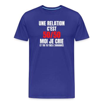 arachnophobe, peur des araignées, araignée - T-shirt bio Premium Homme - bleu roi - Devant - Damien (186cm)