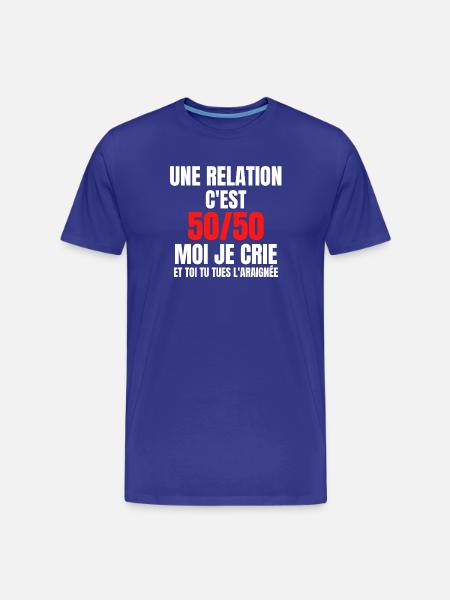 arachnophobe, peur des araignées, araignée - T-shirt bio Premium Homme - bleu roi