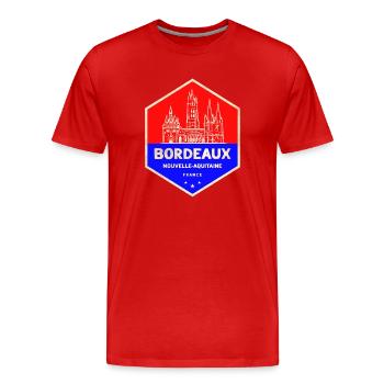 Bordeaux Emblem Nouvelle-Aquitaine - Men's Premium Organic T-Shirt - red - Front - Damien (186cm)