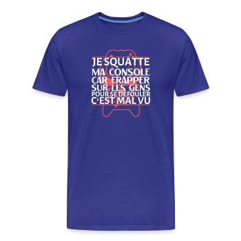 Je squatte ma console humour gamer - Men's Premium Organic T-Shirt - royal blue - Front - Damien (186cm)