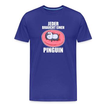 Pinguin Pinguine - Männer Premium Bio T-Shirt - Königsblau - Vorne - Damien (186cm)