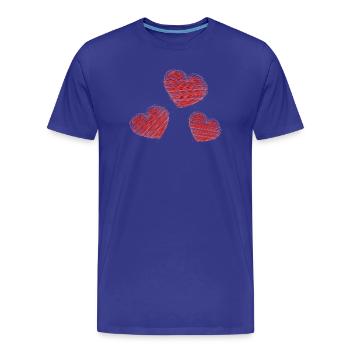 HEART. HEARTS. SAINT VALENTINE. LOVE. LOVE. CHRISTMAS - Men's Premium Organic T-Shirt - royal blue - Front - Damien (186cm)