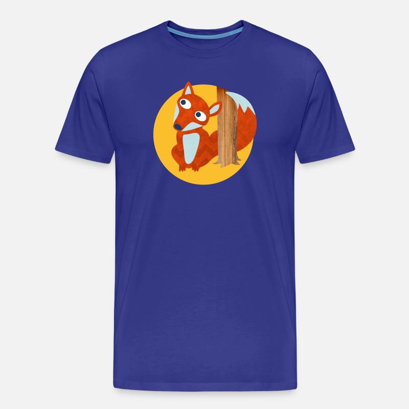 Fuchs Baumstamm Wald Kinderzimmer Comic Tierliebe - Männer Premium Bio T-Shirt - Königsblau