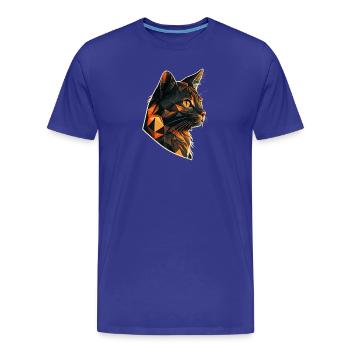 Stilisierte, geometrische Katze - Männer Premium Bio T-Shirt - Königsblau - Vorne - Damien (186cm)