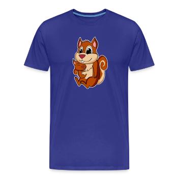 Famille d’écureuils - Écureuil avec bébé - T-shirt bio Premium Homme - bleu roi - Devant - Damien (186cm)