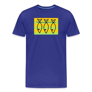 SARDINE. FISH. APRIL FOOL. EASTER. SEA - Men's Premium Organic T-Shirt - royal blue - Front - Damien (186cm)