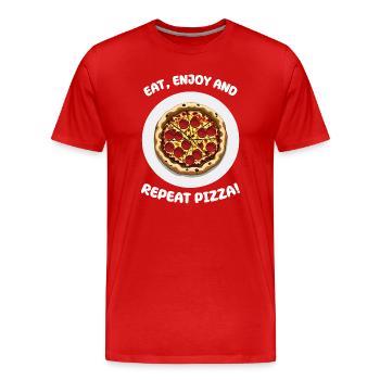Pizza - Männer Premium Bio T-Shirt - Rot - Vorne - Damien (186cm)