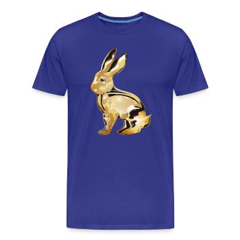 Lapin de couleur or coloré en chrome - T-shirt bio Premium Homme - bleu roi - Devant - Damien (186cm)
