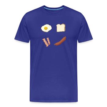Pixelfrühstück Platte - Männer Premium Bio T-Shirt - Königsblau - Vorne - Damien (186cm)