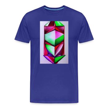 Motif de pierres précieuses - T-shirt bio Premium Homme - bleu roi - Devant - Damien (186cm)